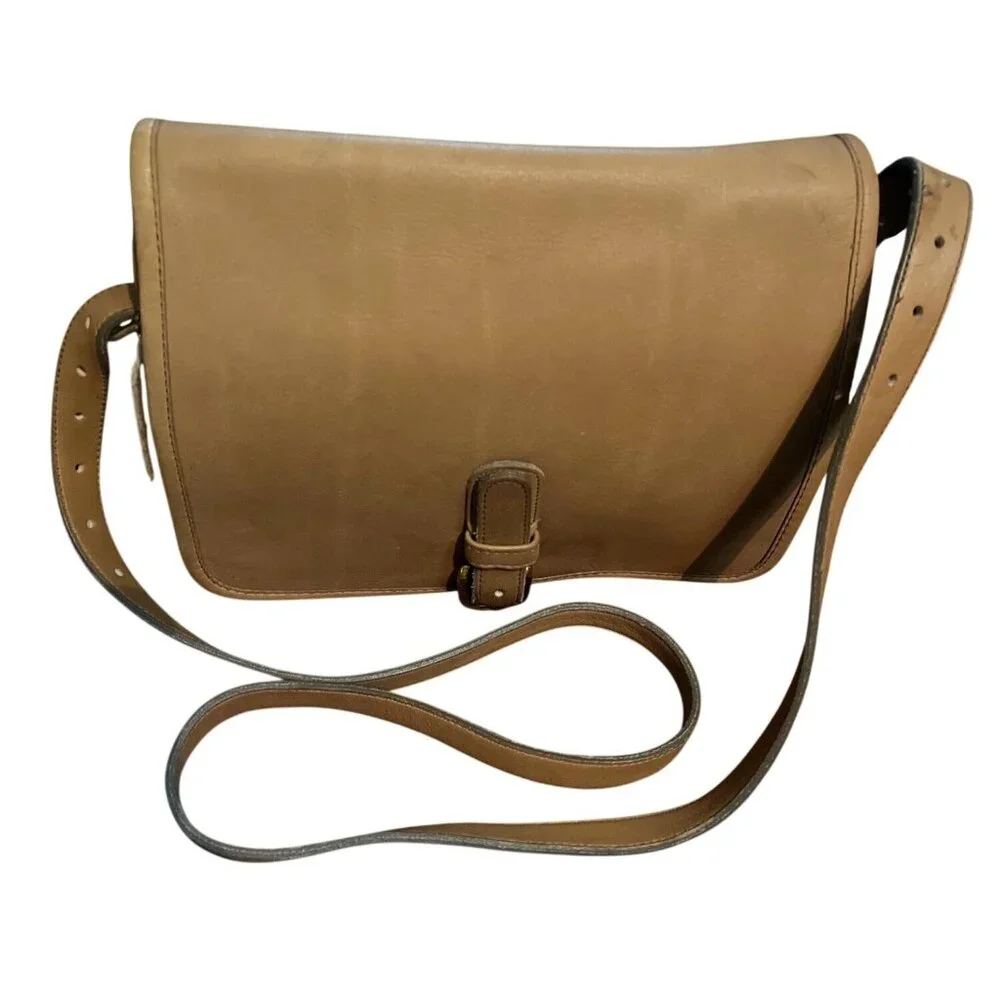 Vtg Coach Leather Crossbody Saddle Pouch Bag 9590 Made In NYC '90's - Picture 3 of 11